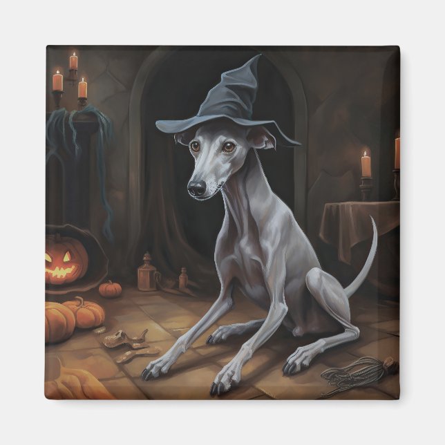 Italiensk Mops Pumpakostymer Halloween Skräck  Magnet (Framsidan)