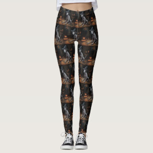 Italiensk Mops Pumpakvar Halloween Skräckinjagande Leggings