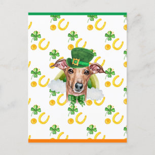 Italiensk Mops Shamrock St. Patricks Day Helg Vykort