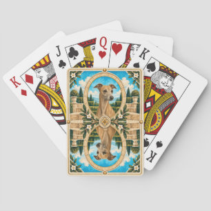 Italiensk Mops, Vintage Vattenfärg Hund Konst Casinokort
