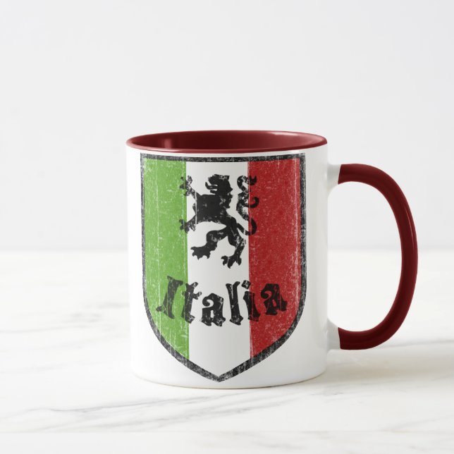 Italiensk mugg för flaggavintagekaffe (Höger)