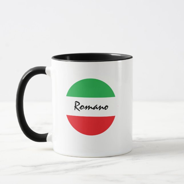 Italiensk Namn Trefärgad Italiens Flagga Monogram Mugg (Vänster)