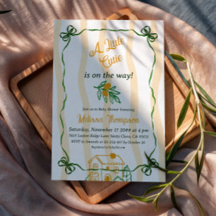 Italiensk Orange Ciao Baby Citrus Baby Shower Inbjudningar