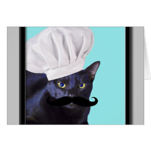 Italiensk ost, svart katt hälsningskort