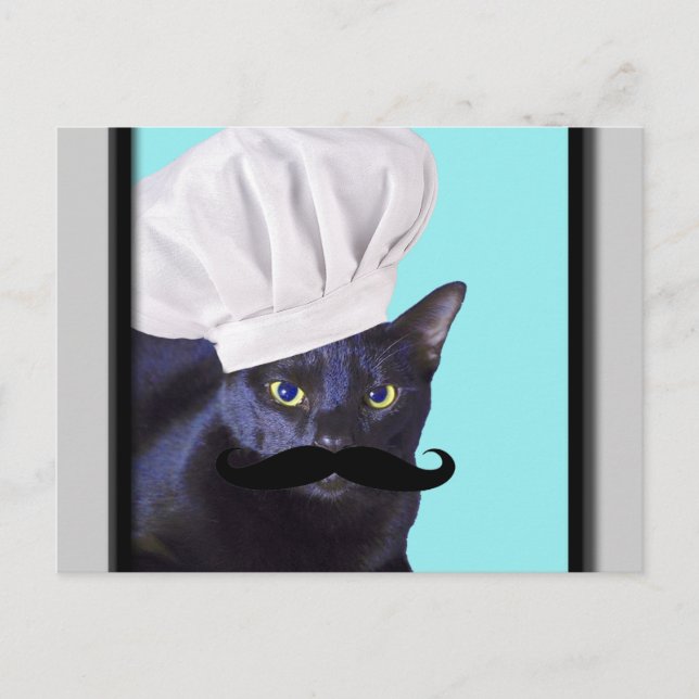 Italiensk ost, svart katt vykort (Framsida)
