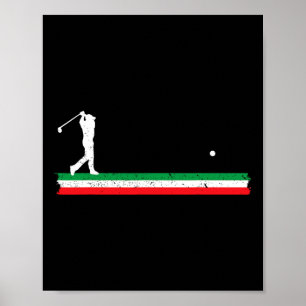Italiensk Pappa Golfande Far Italien Flagga Golf F Poster