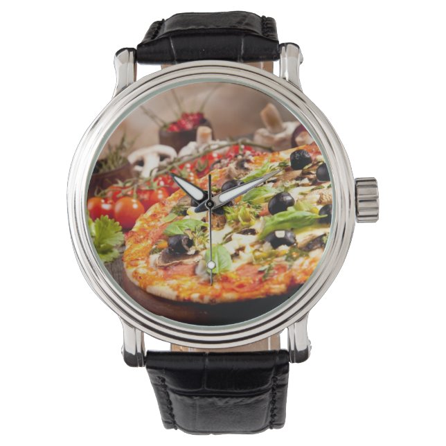Italiensk pizza färsk armbandsur (Framsida)