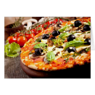 Italiensk pizza färsk hälsningskort