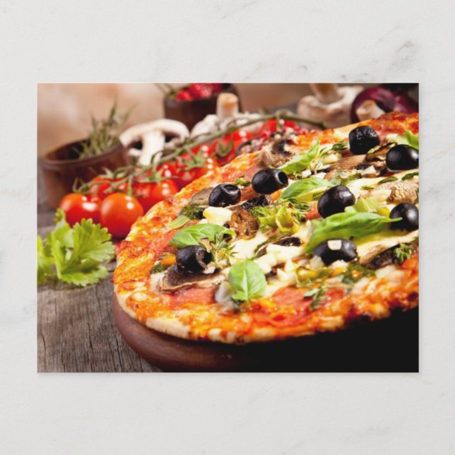Italiensk pizza färsk vykort (Framsida)