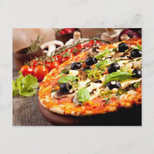 Italiensk pizza färsk vykort