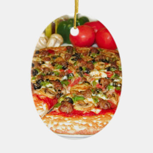 Italiensk Pizza Julgransprydnad Keramik