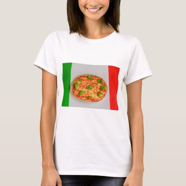 ITALIENSK PIZZA KVINNORS BASIC T-SHIRT (Framsida)