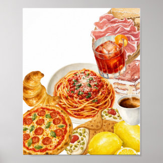 Italiensk Pizza Pasta affisch kök