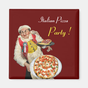 ITALIENSK PIZZA som är röd Magnet
