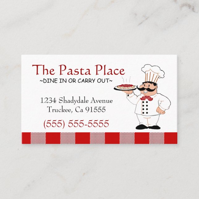 Italiensk Pizzaaffär för restaurang | Visitkort (Framsida)