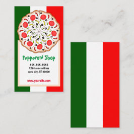 Italiensk pizzarestaurang med Pepperoni Visitkort