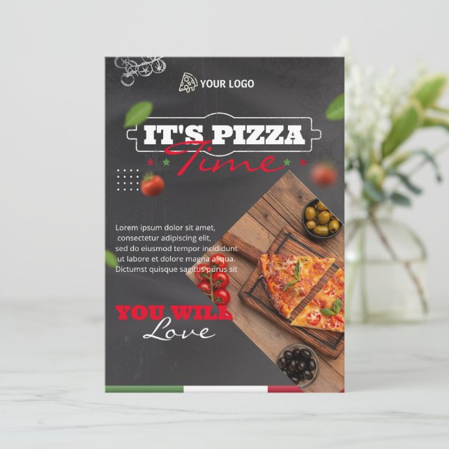 Italiensk pizzarestaurangmeny, Kärlek och pizza Me Meny (Stående Fram)