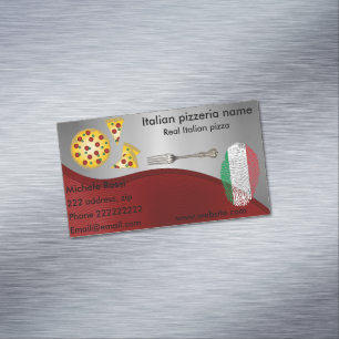 Italiensk pizzeria magnetiska visitkort