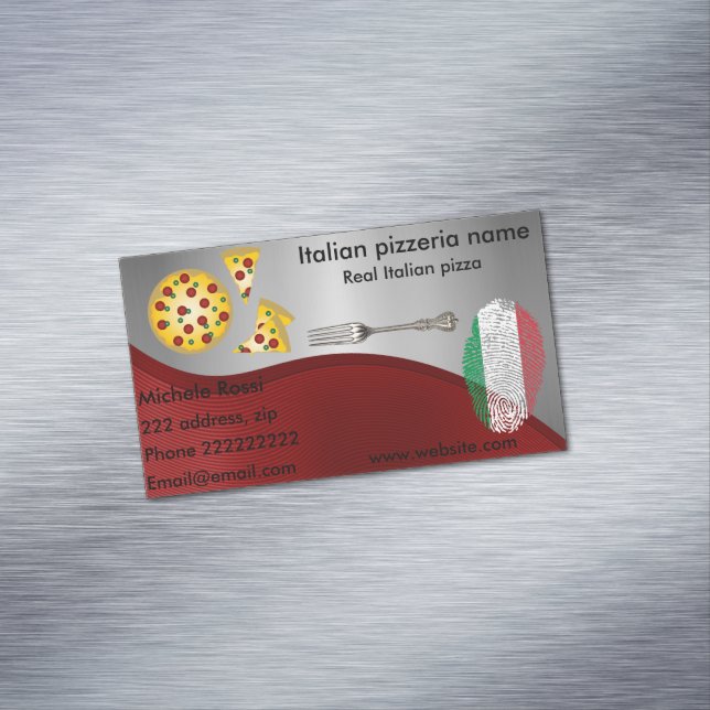 Italiensk pizzeria magnetiska visitkort (In Situ)