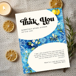 Italiensk Positano Amalfi Citron Citrus Bröllopsdu Tack Kort