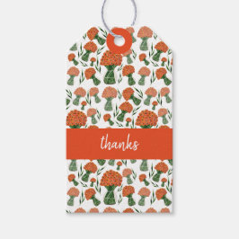 Italiensk Ranunculus Orange Akvarell Konst Presentetikett