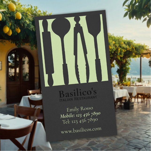 Italiensk restaurang för fint middag visitkort (Skapare uppladdad)