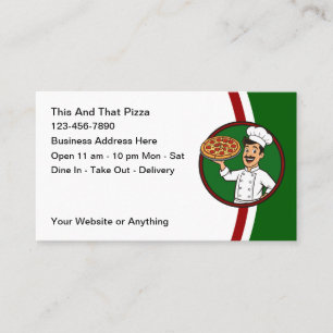 Italiensk restaurang och pizzaställe visitkort