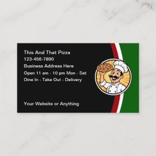 Italiensk Restaurang Och Pizzeria Affärskort Visitkort