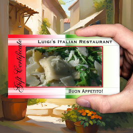 Italiensk restaurang presentkortsmall rabattkort