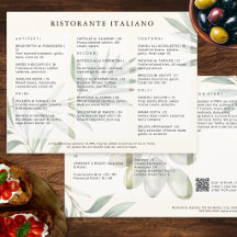 Italiensk restaurang stilren modern QR-kod meny