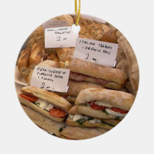 Italiensk Salami Julgransprydnad Keramik