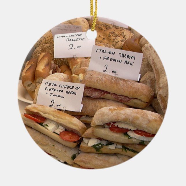 Italiensk Salami Julgransprydnad Keramik (Framsidan)