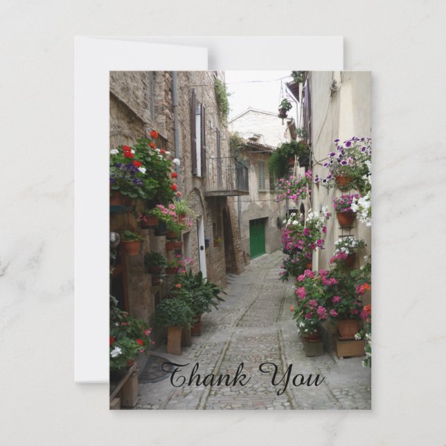 Italiensk Sidestreet Notecard för tackblommor Inbjudningar (Framsida)