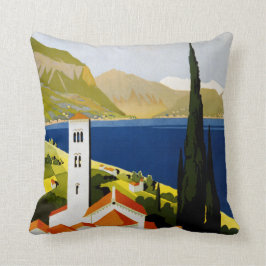 Italiensk sjöarvintage resordekorativ kudde