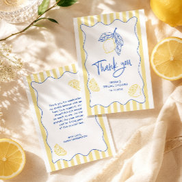 Italiensk sommar citrus citron bröllopsdusch tack kort