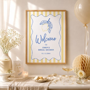 Italiensk sommar citrus citron bröllopsdusch välko poster