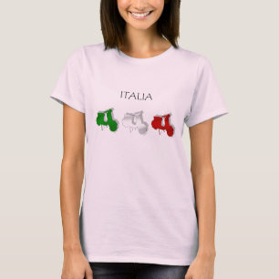 Italiensk sparkcykel för sparkcykelitalienflagga tee shirt