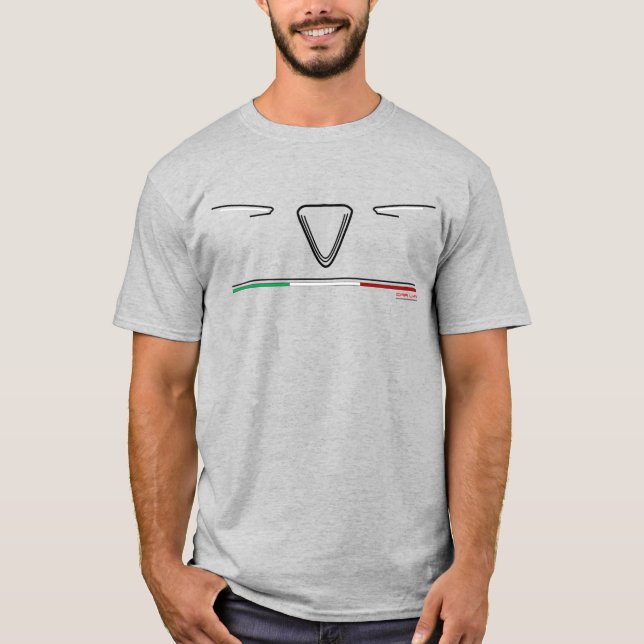 Italiensk sportbilalfabetiskabstrakt beklär t shirt (Framsida)