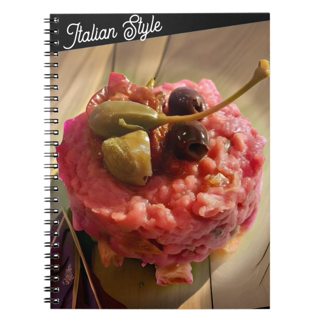 Italiensk stil spiral anteckningsbok - Gourmet mat (Framsidan)