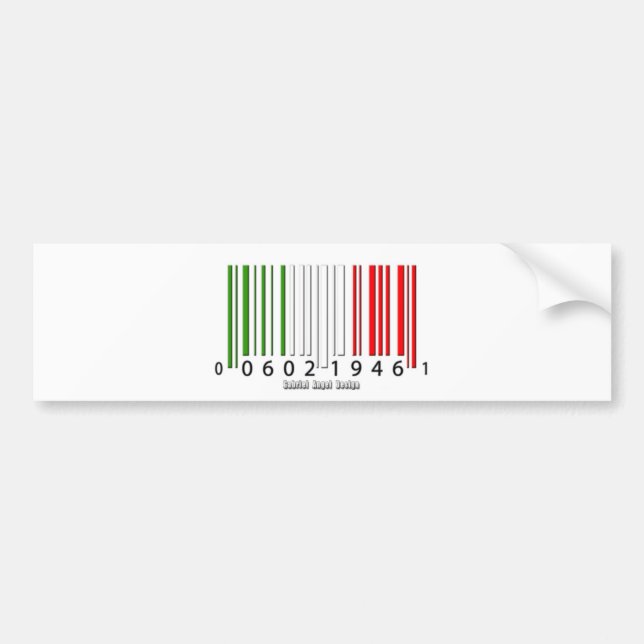 Italiensk streckkod Flagga Bildekal (Framsidan)