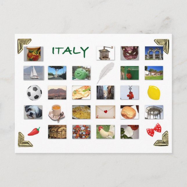 Italiensk symboliskt vykort (Framsida)