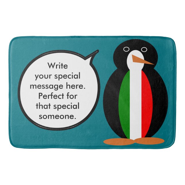 Italiensk talande Ms Penguin Personlig  Badrumsmatta (Framsidan)