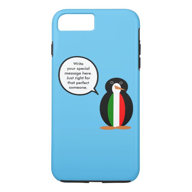 Italiensk Talande Ms Pingvin Personlig Case-Mate iPhone Skal (Baksida)