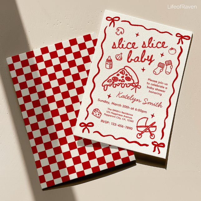Italiensk temapizza Baby Shower-inbjudan Inbjudningar (Skapare uppladdad)