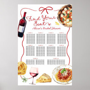 Italiensk That's Amore Bröllopsdusch Sittplatskart Poster