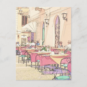 Italiensk trottoarCafe Vykort