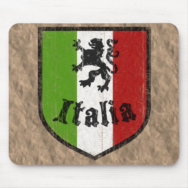 Italiensk vapensköldvintagebrunt Mousepad Musmatta (Framsidan)