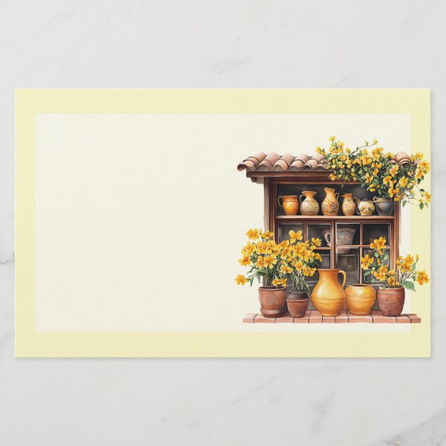 Italiensk vår Clipart Brevpapper (Framsida)