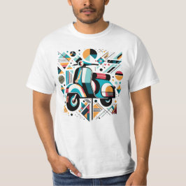 Italiensk Vespa Geometric Design T Shirt