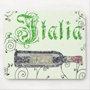 Italiensk vinflaskavintage Mousepad Musmatta